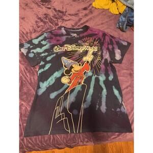 Walt Disney World Sorcerer Mickey Fantasmic Tie Dye Shirt Size L